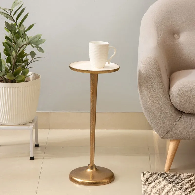 Chevron Aluminum Side Table - Gold media 1