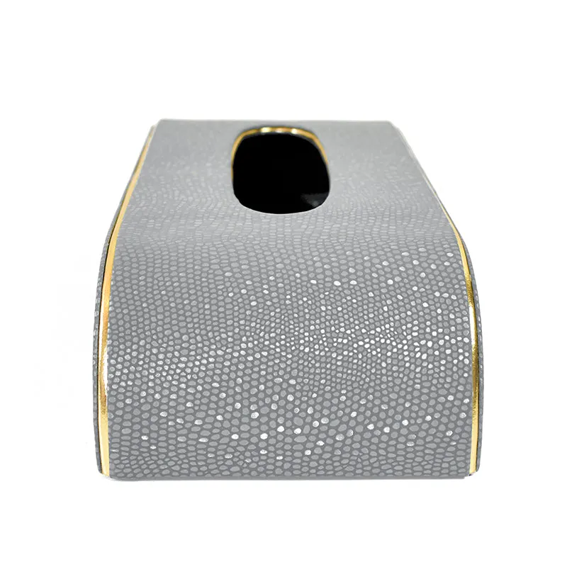 Tisquo Curve Faux Leather Tissue Box - Grey media 4