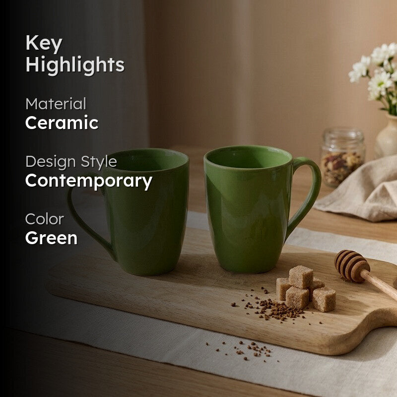Noir Ceramic Coffee Mug (320 mL Each) - Set Of Two media 2