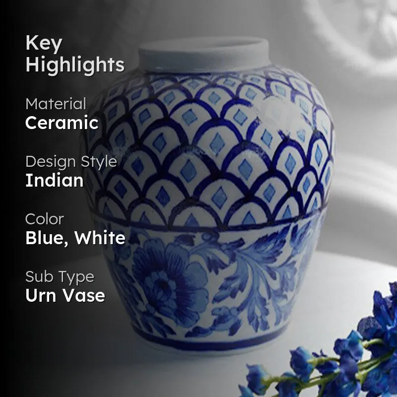 Cerulean Handpainted Vase media 2