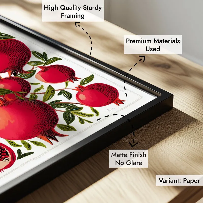 Pomegranate Canvas Wall Painting - Black Frame media 6