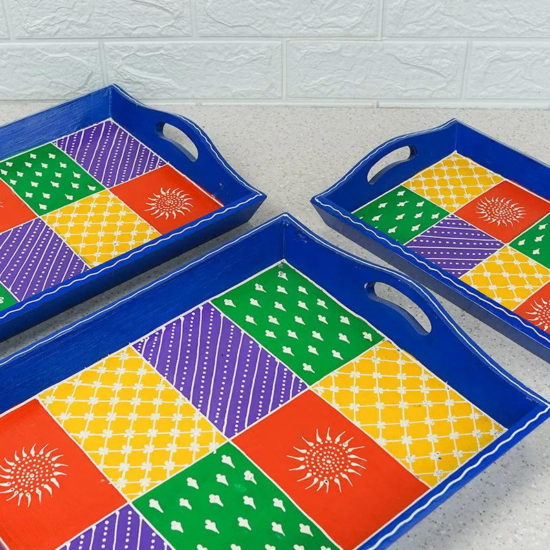 Thambura Ethnic Serving Tray - Set Of Three media 4