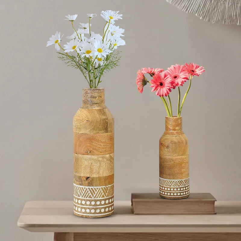 Florium Mango Wood Vase - Set Of Two media 8