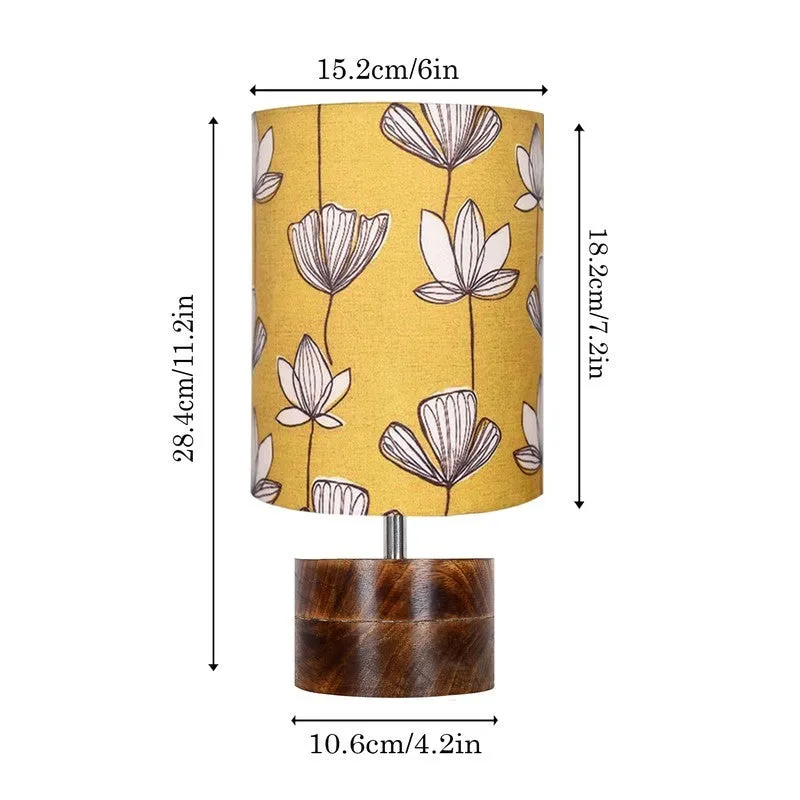 FlairAura Luxury Desk Wooden Table Lamp - Yellow,White,Brown media 7