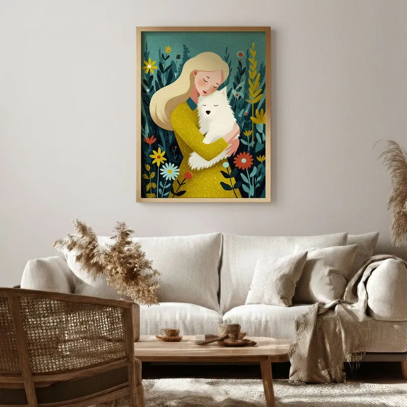 Floral Fidelity Canvas Wall Painting - Brown Frame media 1