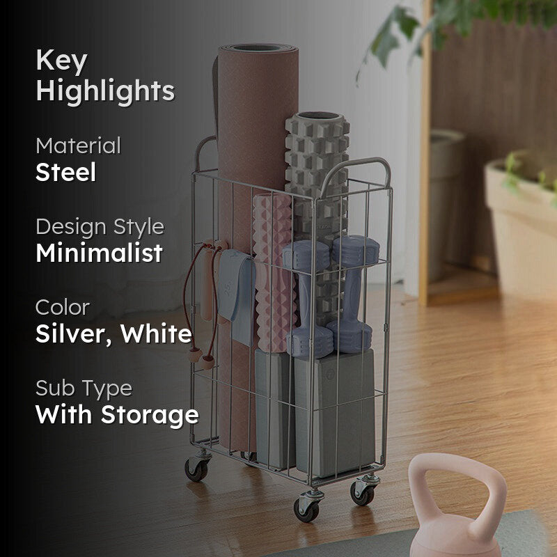 Rove Steel Storage Basket With Wheels media 2