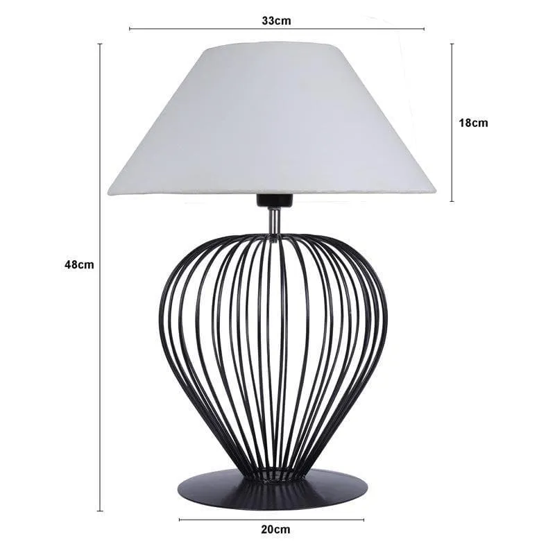 Renisa Fabric Table Lamp - White,Black media 5