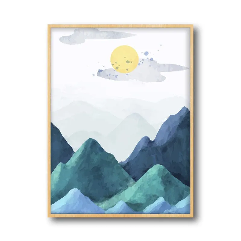 Blue Peaks Archival Paper Wall Art - Natural Brown Frame media 5