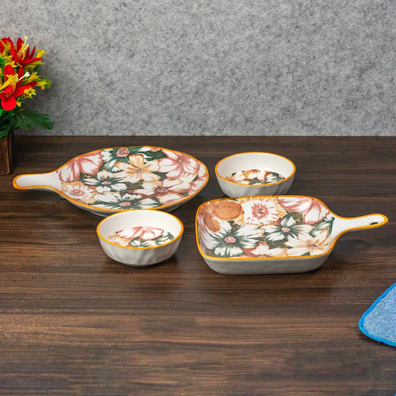 Blush Petal Porcelain Platter - Four Piece Set media 3