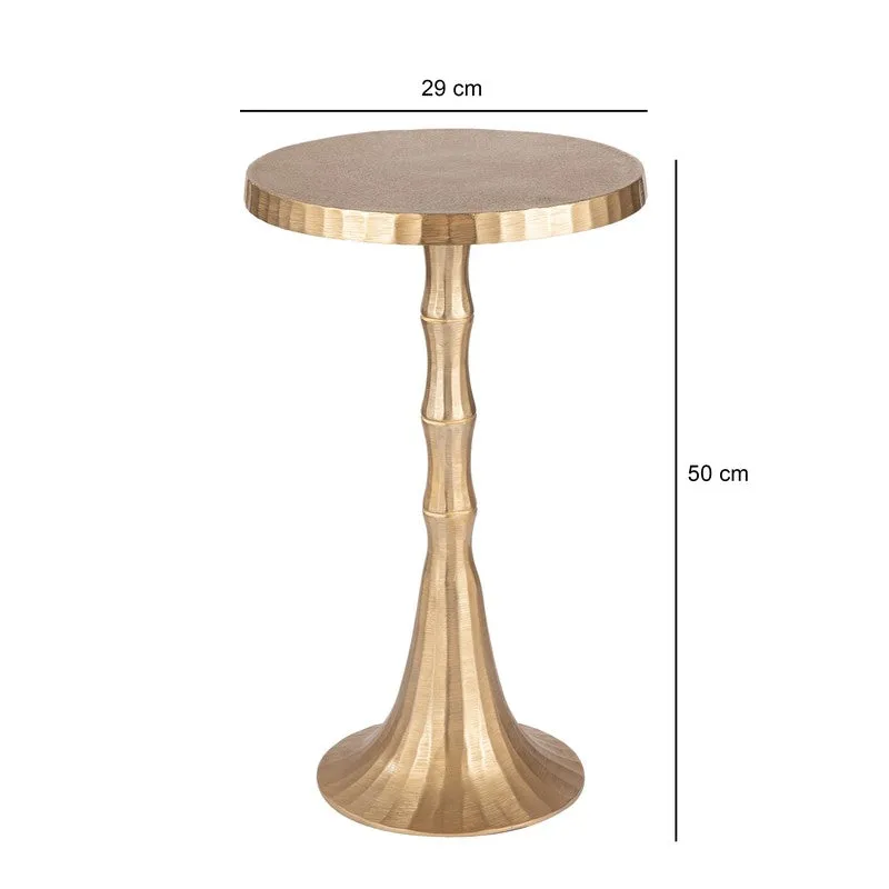 Fluted Base Aluminum Side Table - Gold media 6