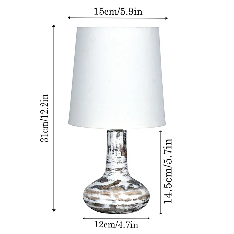 Pelion Fabric Table Lamp - White,Grey media 5