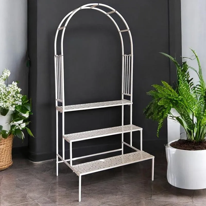 Aether Arch Metal Planter Stand - White media 1
