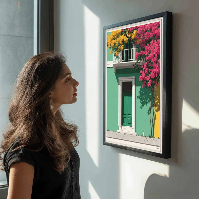 Petal Portico Canvas Wall Painting - Black Frame media 5