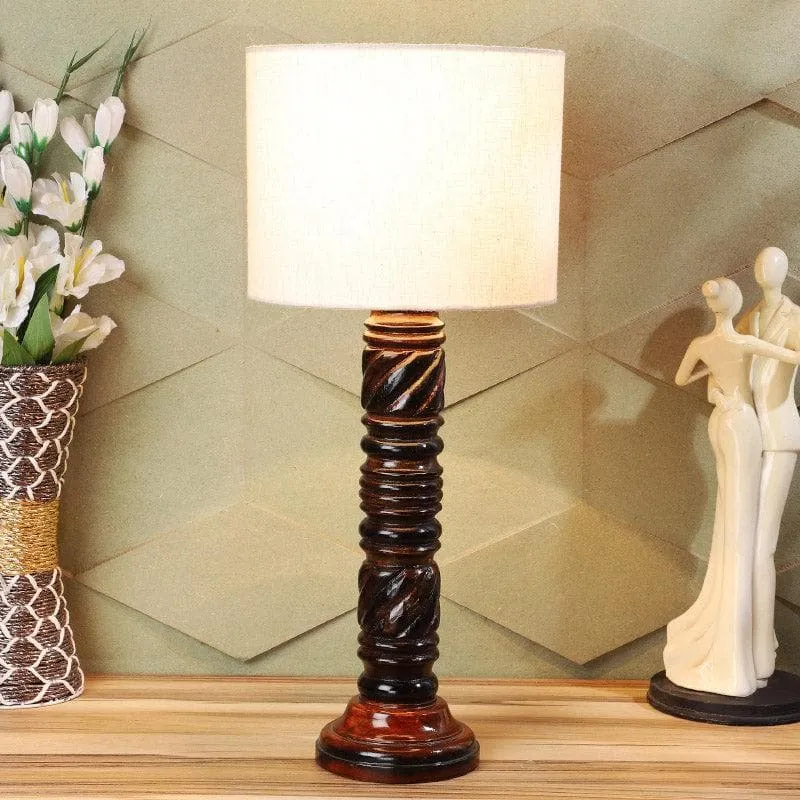 Sorar Wynn Fabric Table Lamp - White,Brown media 1