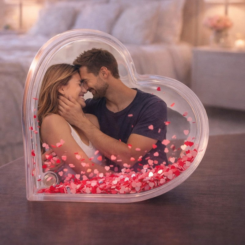 Heart Glitter Acrylic Photo Frame - Red media 3