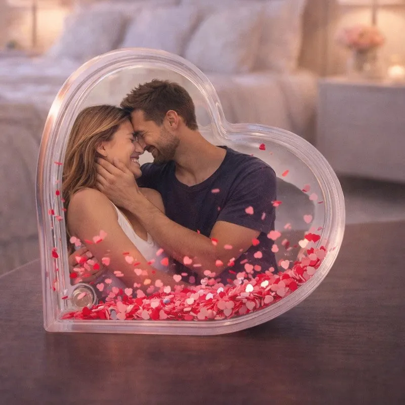 Heart Glitter Acrylic Photo Frame - Red media 3