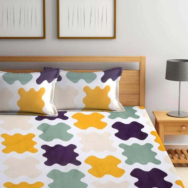 Cross Buddy Printed Microfiber Bedsheet - 130 GSM media 5