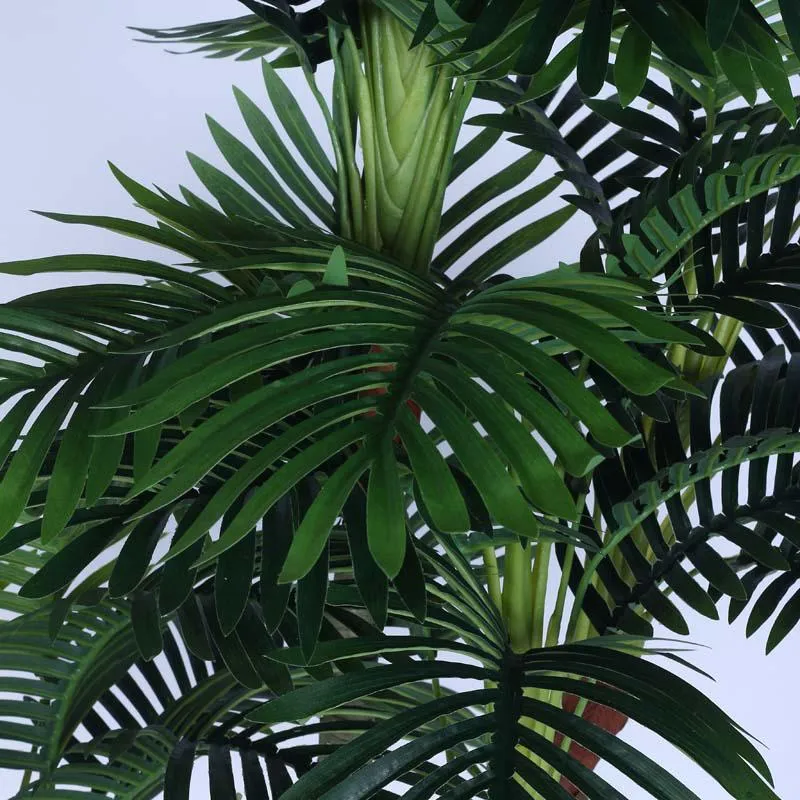 Faux Lush Areca Plam Plant With Black Plastic Pot - 5.6 Feet media 4