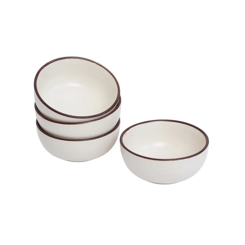 Swaad Katori Ceramic Snack Bowls (White, 180 mL Each) - Set Of Four media 6
