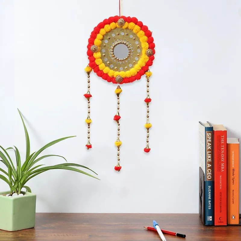 Round Festive Latkan - Red & Yellow media 1