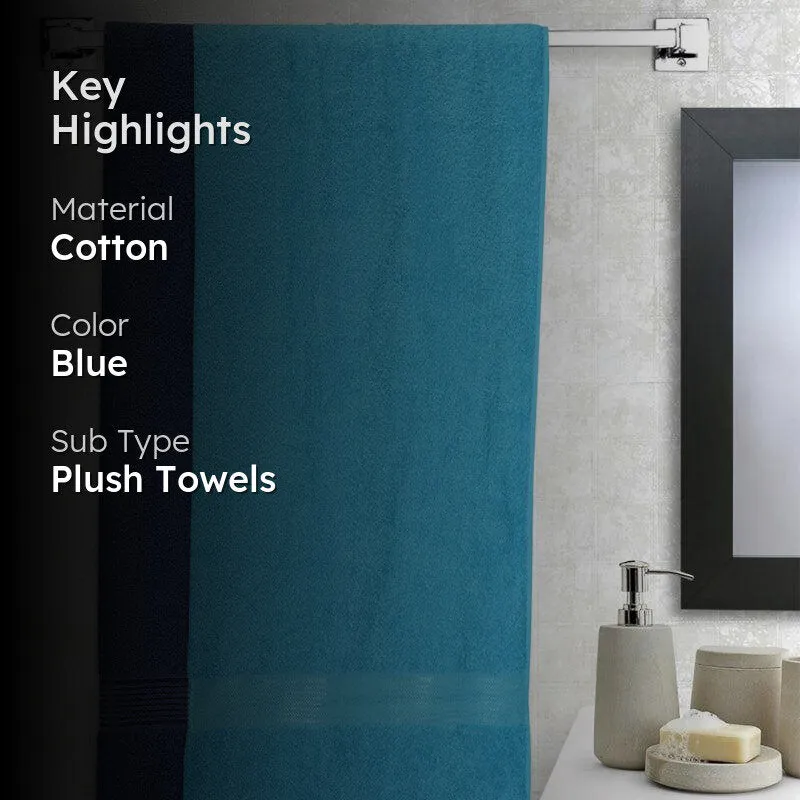 Bodil Bath Towel (Light Blue & Navy Blue) - Set Of Two media 2