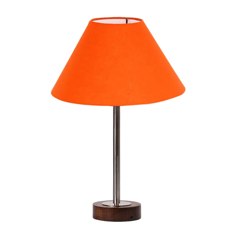 Cotin II Rodin Wooden Table Lamp - Orange,Silver,Brown media 4