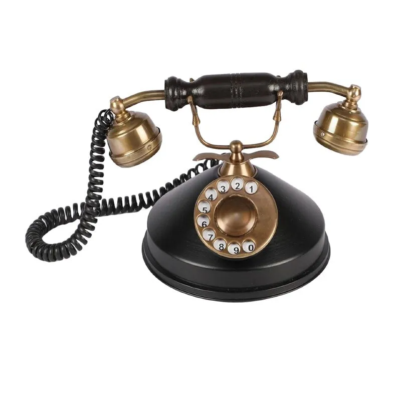 Mido Antique Telephone Showpiece - Black & Gold media 3