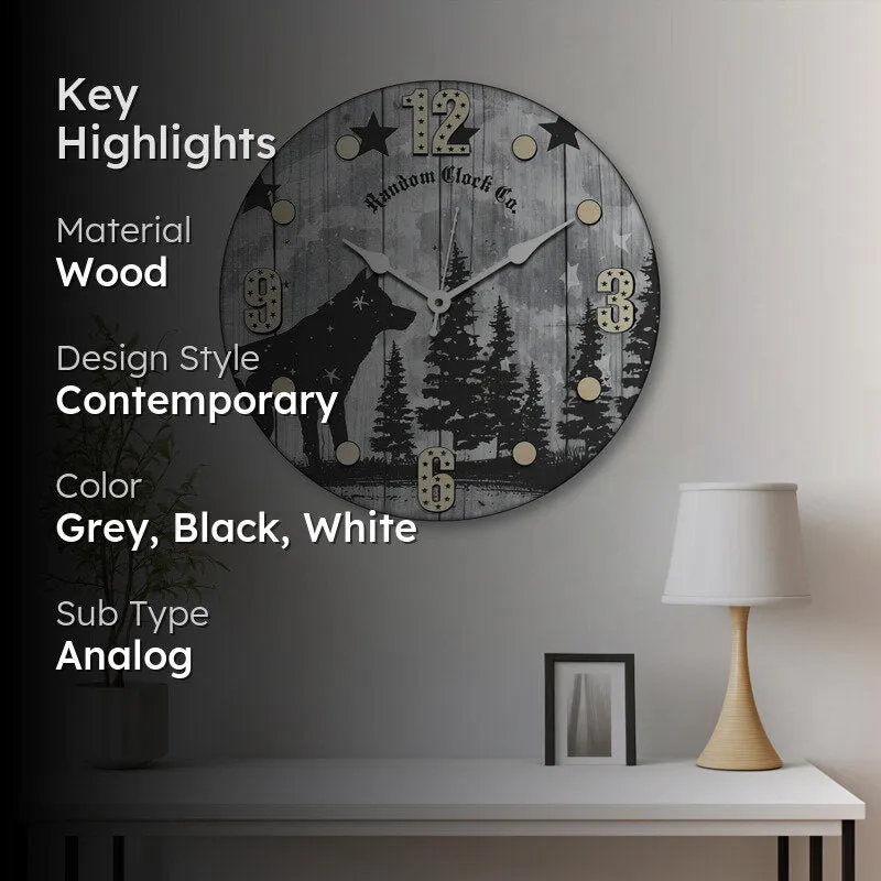 Sveglia Analog Wooden Wall Clock media 2