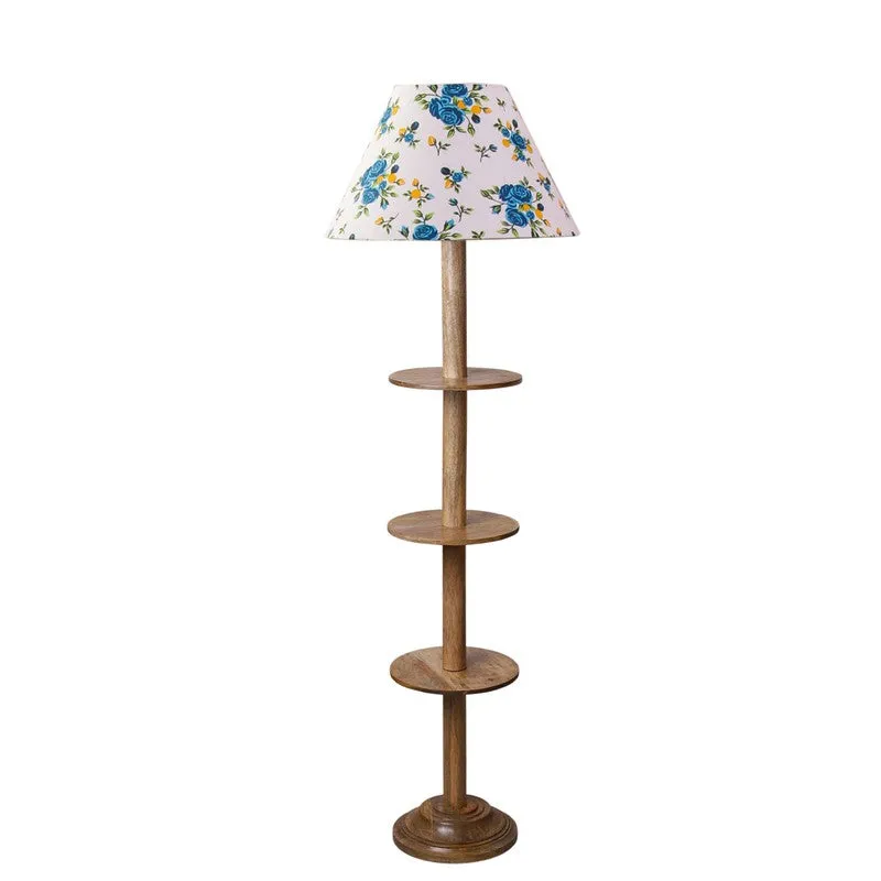 EclipseNova Light Wooden Floor Lamp - Blue & White media 5