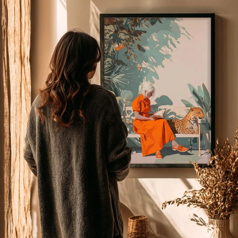 Jungle Solace Canvas Wall Painting - Black Frame media 4