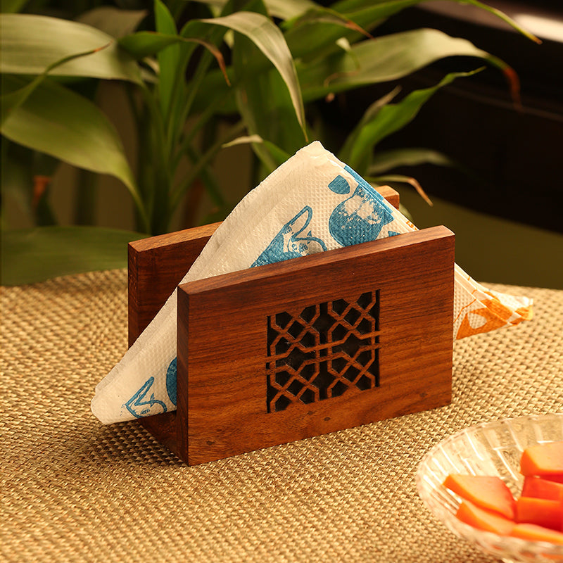 Danu Sheesham Wood Tissue Holder