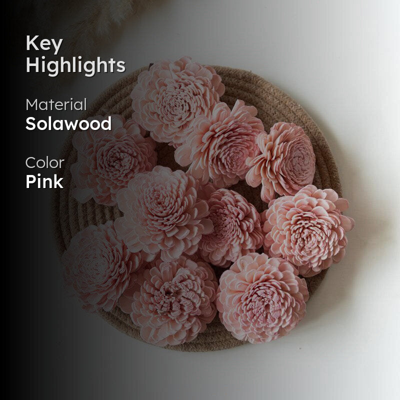 Estar Solawood Rose Flower (Pink) - Set Of Ten media 2