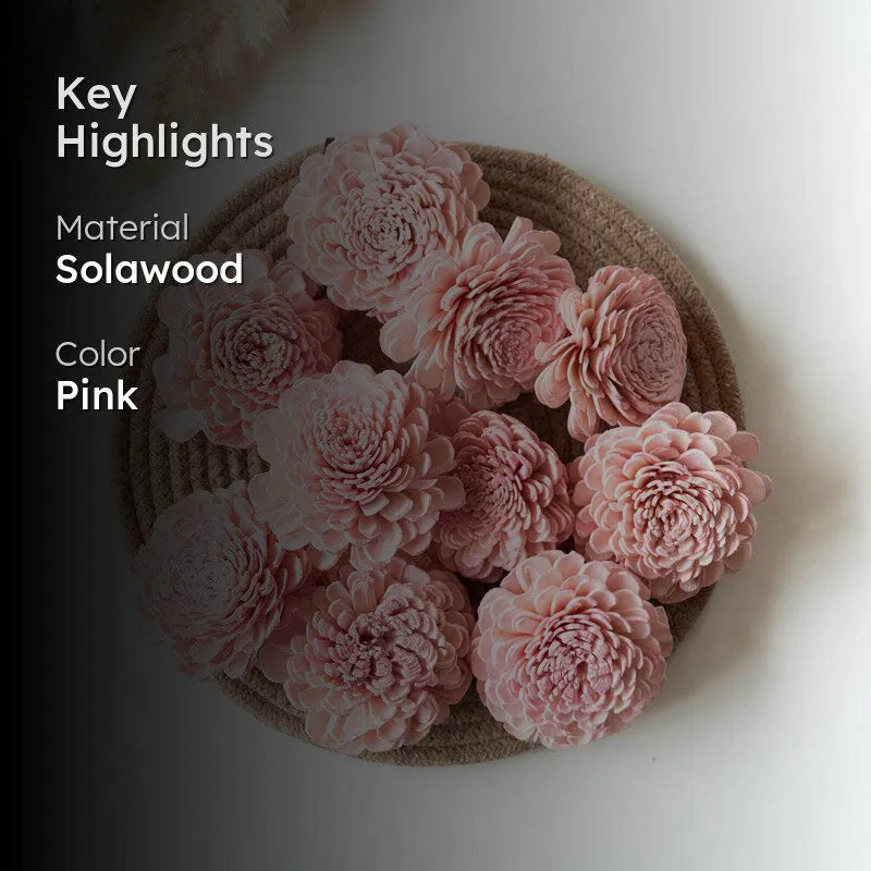 Estar Solawood Rose Flower (Pink) - Set Of Ten media 2