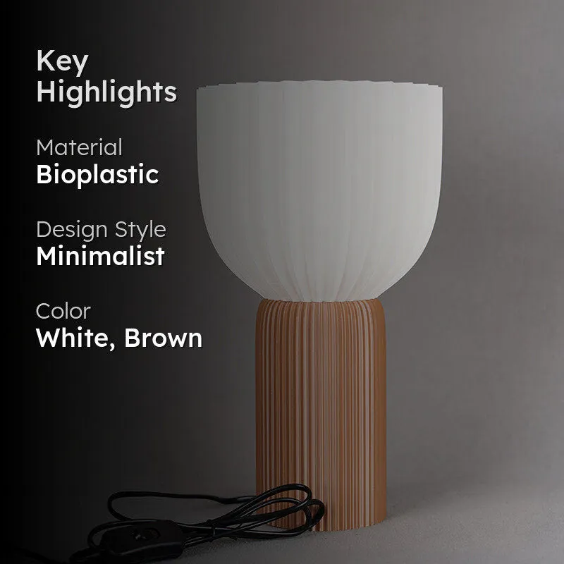 Eco Lite 3D Printed Table Lamp - White,Brown media 2