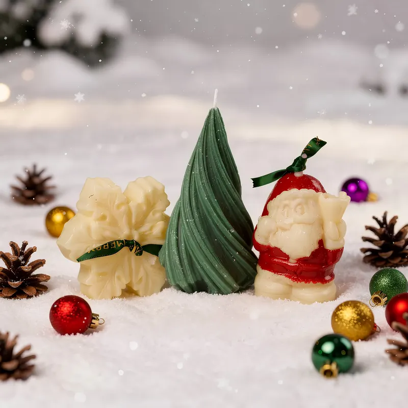 Christmas Centerpiece Decorative Scented Candles - Three Piece Set media 6