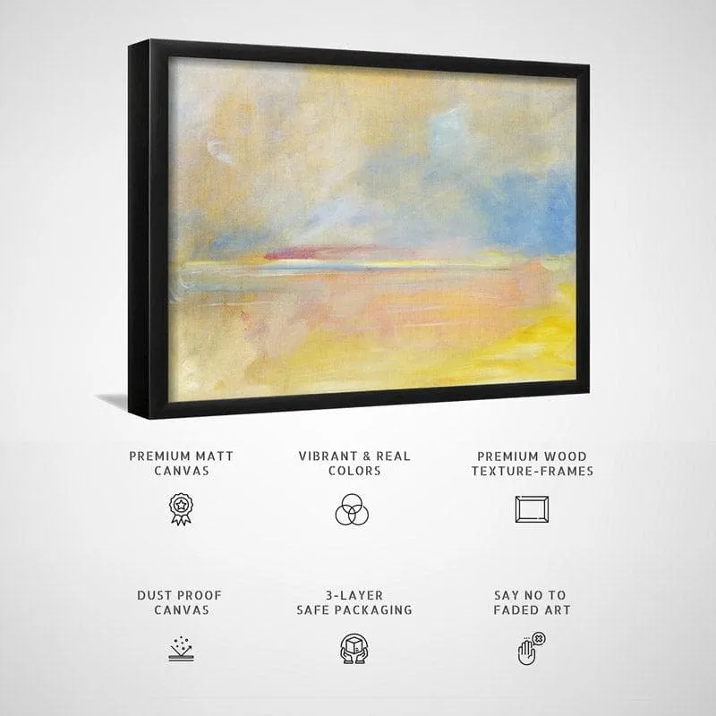 Abstract Sunset Aura Canvas Wall Painting - Black Frame media 6