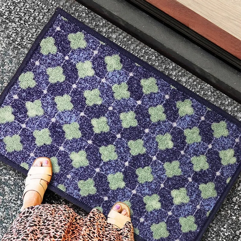 Zylo Geometric Nylon Door Mats - Blue,Green media 3