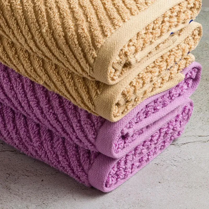 Nautica Riviera Soft Cotton Hand Towel (Light Tan & Lilac) - Set Of Four media 5