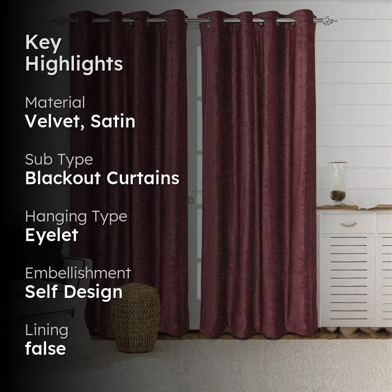 Saral Home Auriels Blackout Curtain (Mauve) - Set Of Two media 2