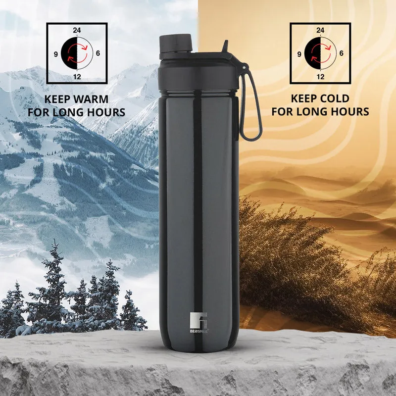 Bergner Walking Sipmate Thermosteel Hot And Cold Flask (Black) - 530 mL media 3