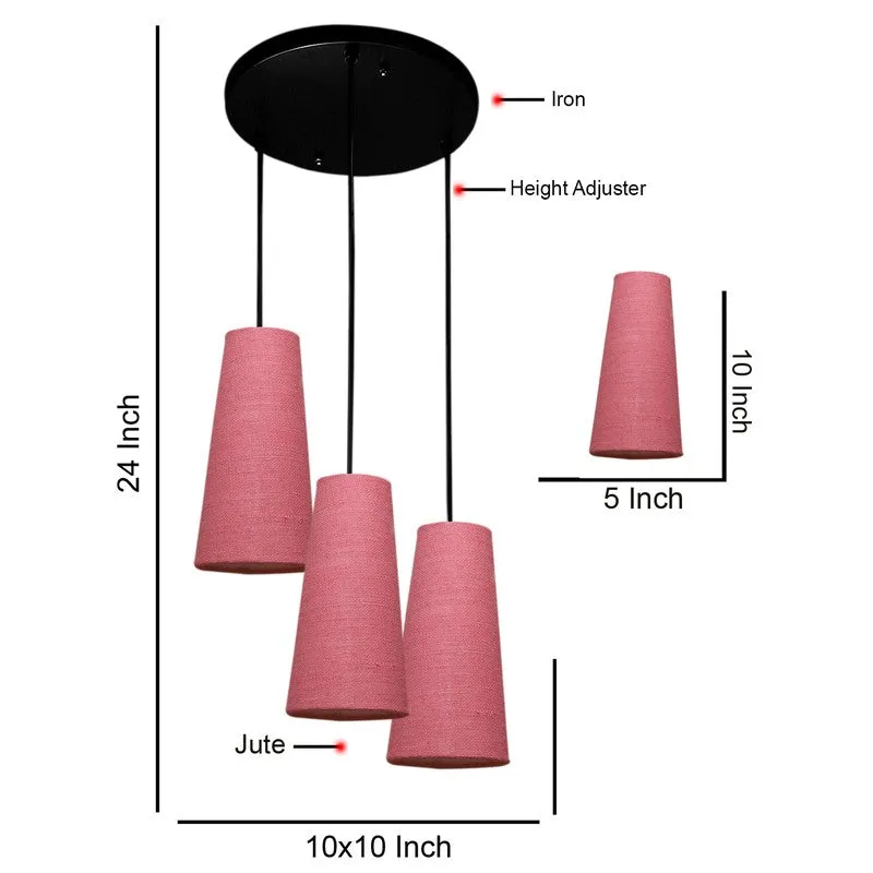 Nordic Neutral Triple Metal Ceiling Lamp - Pink media 8