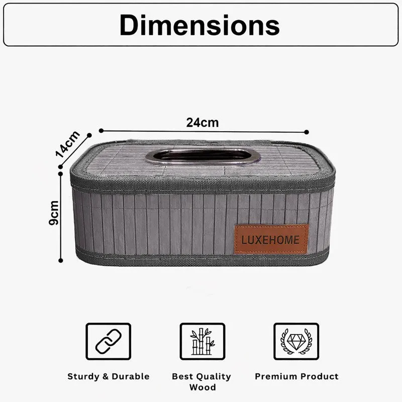 EcoNest Bamboo Tissue Holder - Grey media 9