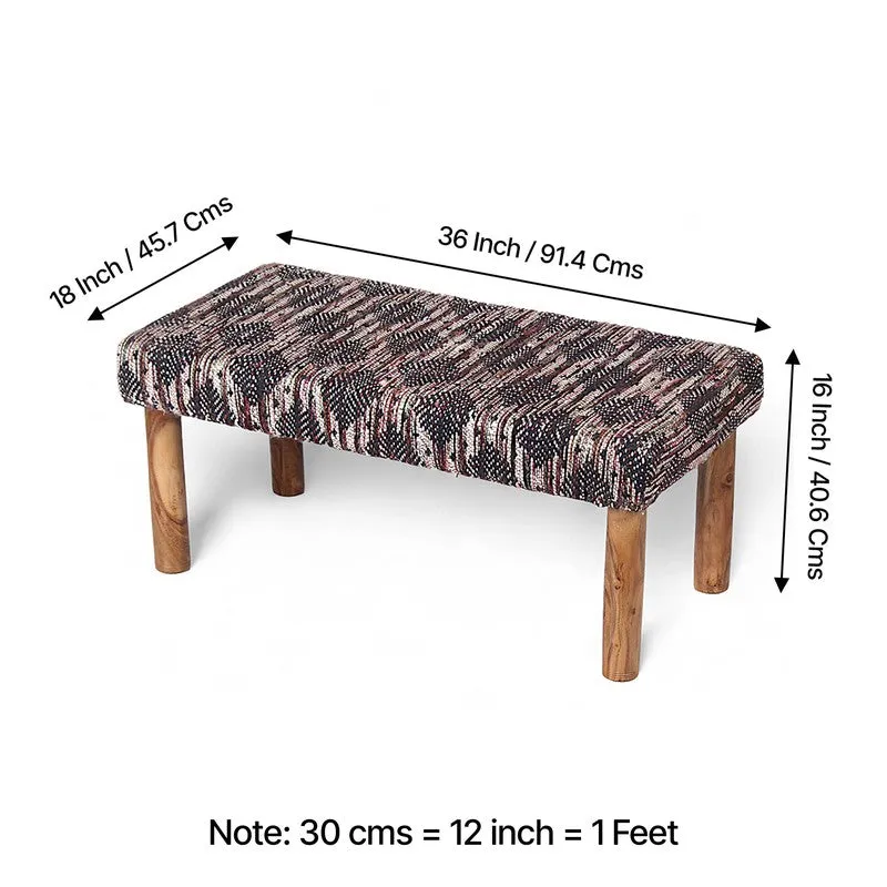 Elvex Sheesham Wooden Bench - Multicolor media 10