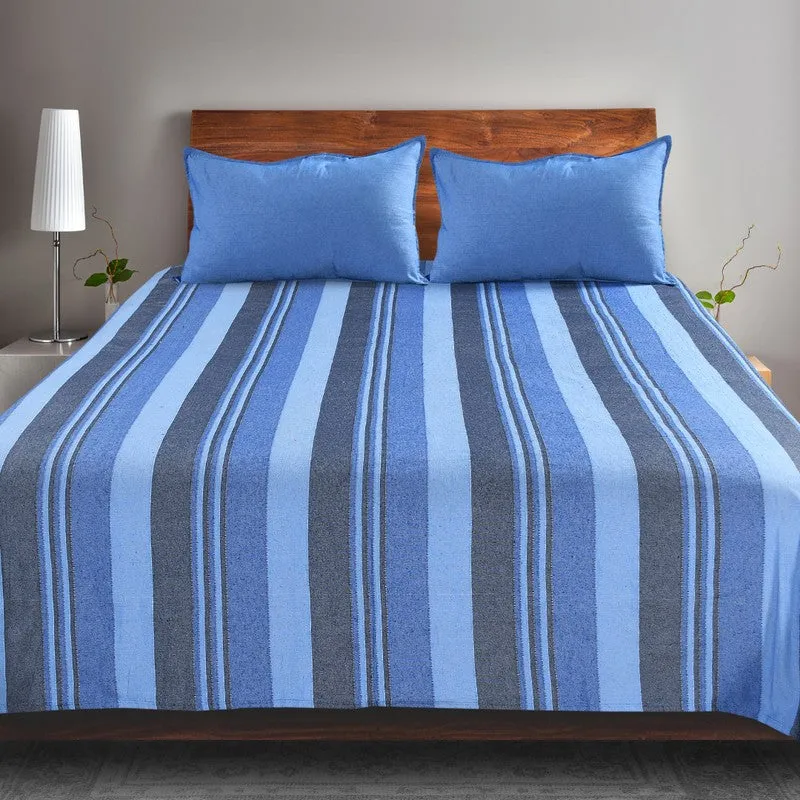 Parallel Peace Cotton Bedsheet (Blue) - 220 TC media 3