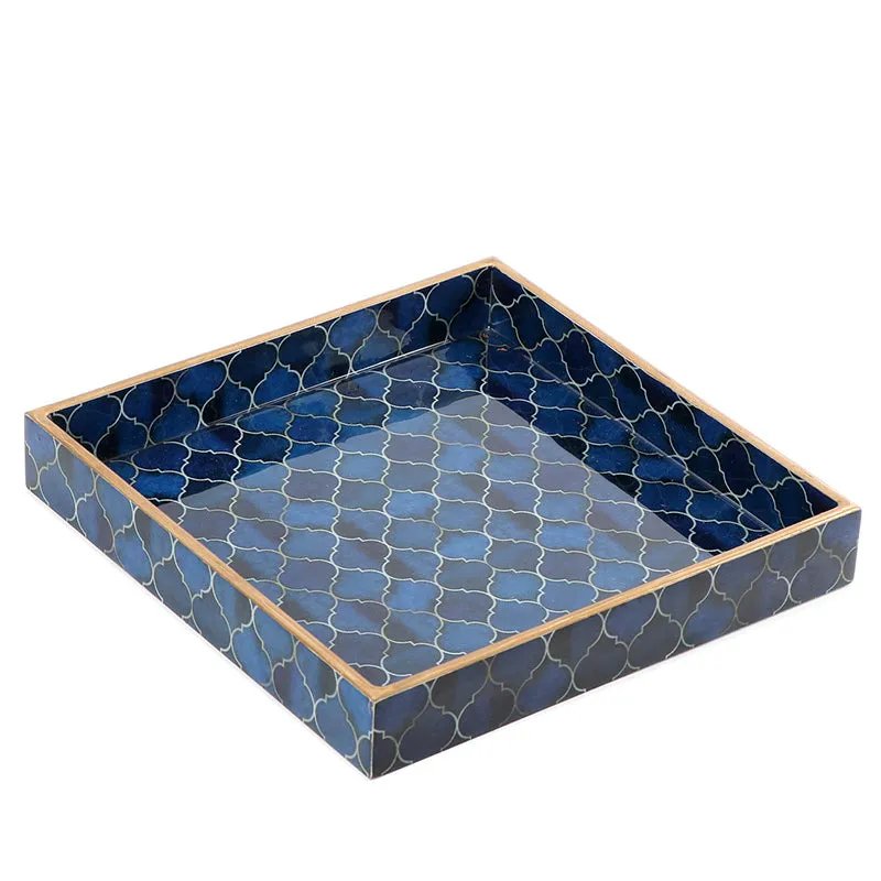 Medina Blue Serving Tray With Coaster - Eight Piece Set media 7
