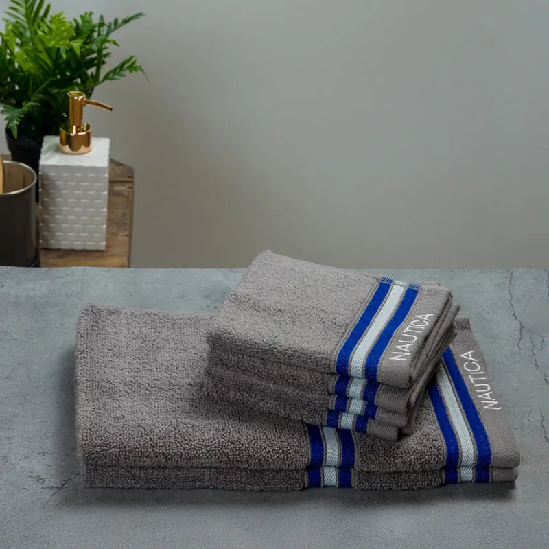 Nautica Dove Down Cotton Towel Set (Grey) - Set Of Six media 1