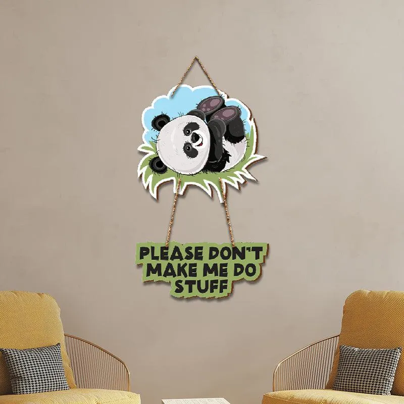 Monday Panda Wood MDF Wall Hanging media 1