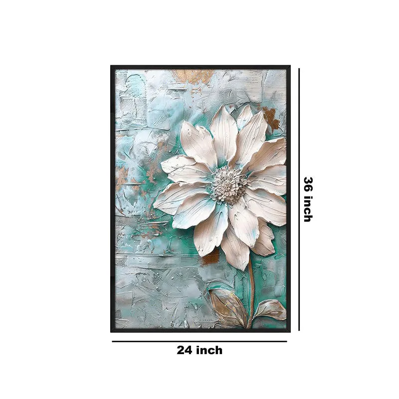 Frosted Elegance Floral Poly Canvas Wall Painting With Frame media 6