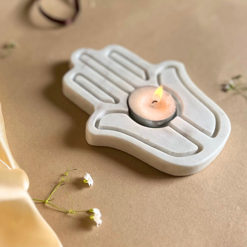 Manora Handcrafted Marble Tealight Candle Holder media 3