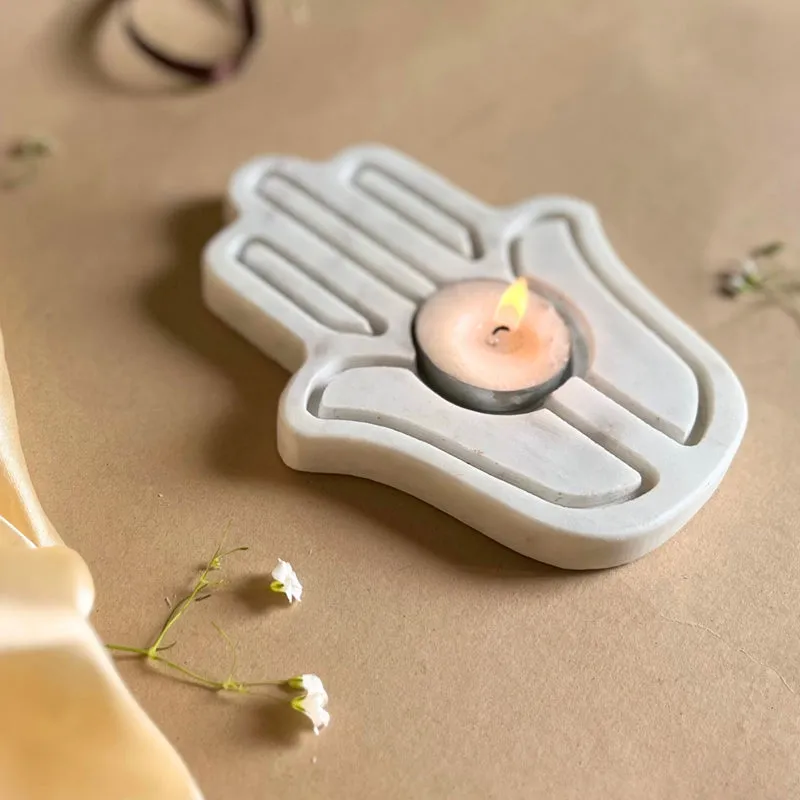 Manora Handcrafted Marble Tealight Candle Holder - 3